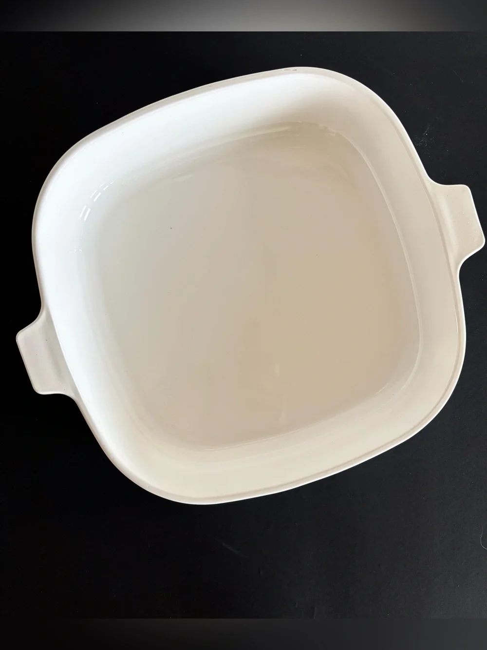 Vintage Corning Ware Black Trefoil Scroll Casserole Dish with Glass Lid